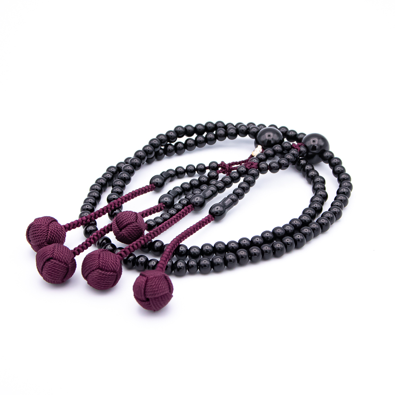 黒檀 紫 数珠 尺寸（大・男性向け） 木 カガリ梵天 創価学会念珠